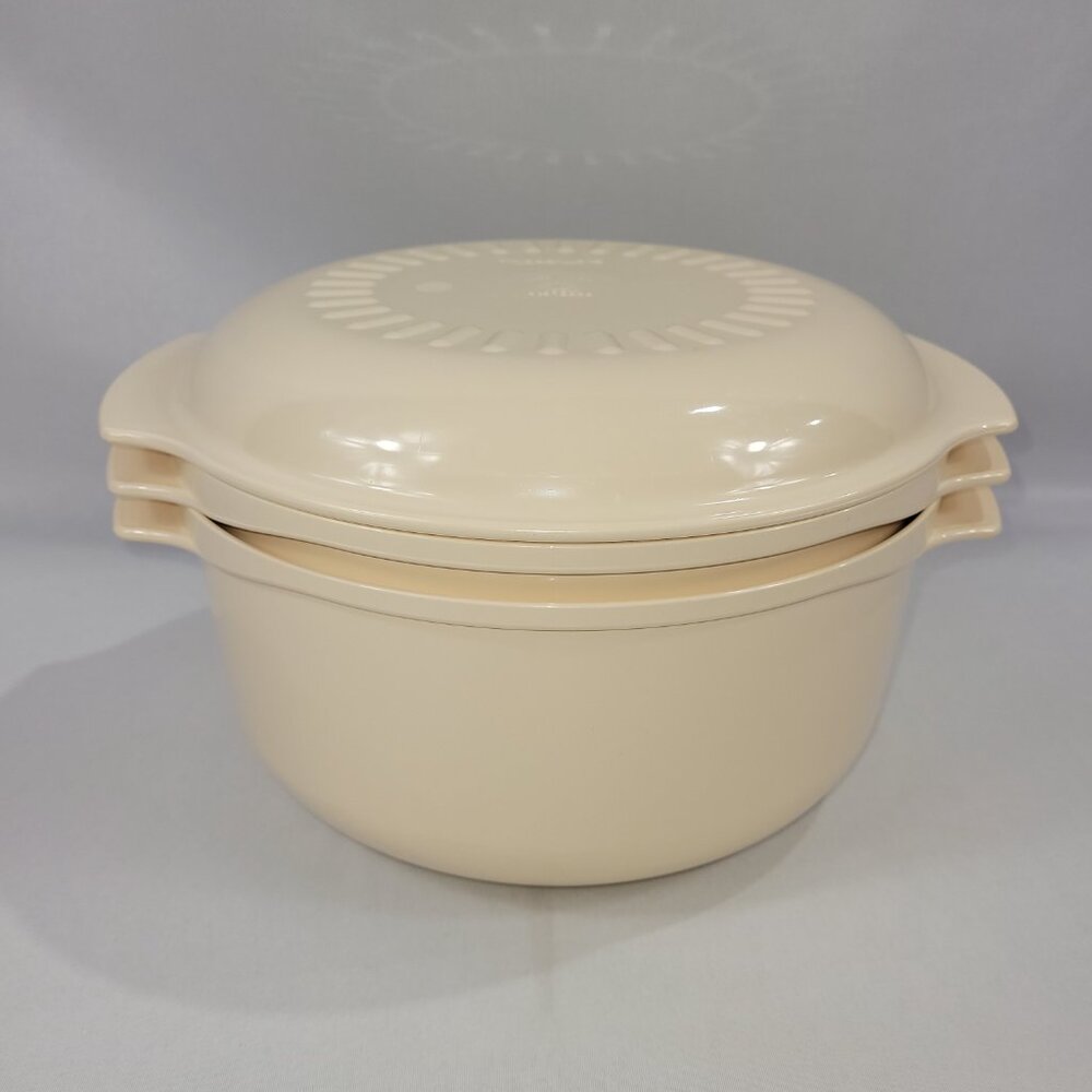 Tupperware Vintage 3 Piece Stack Cooker Microwave Cooking Set